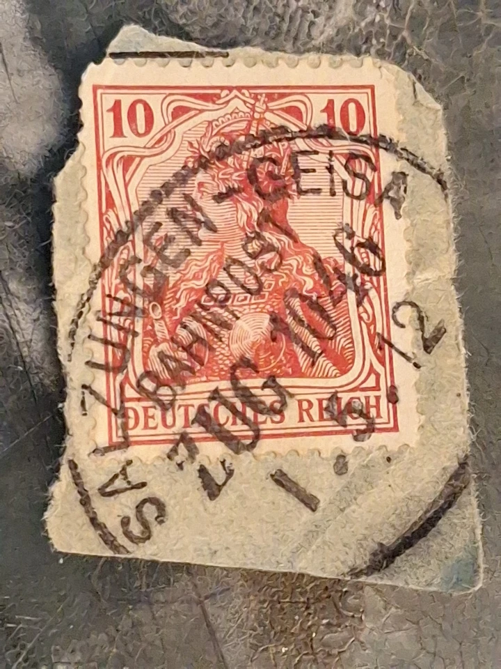 RARO SELLO ALEMÁN ROJO IMPERIO ALEMÁN 10PF  Foto 3 de 3