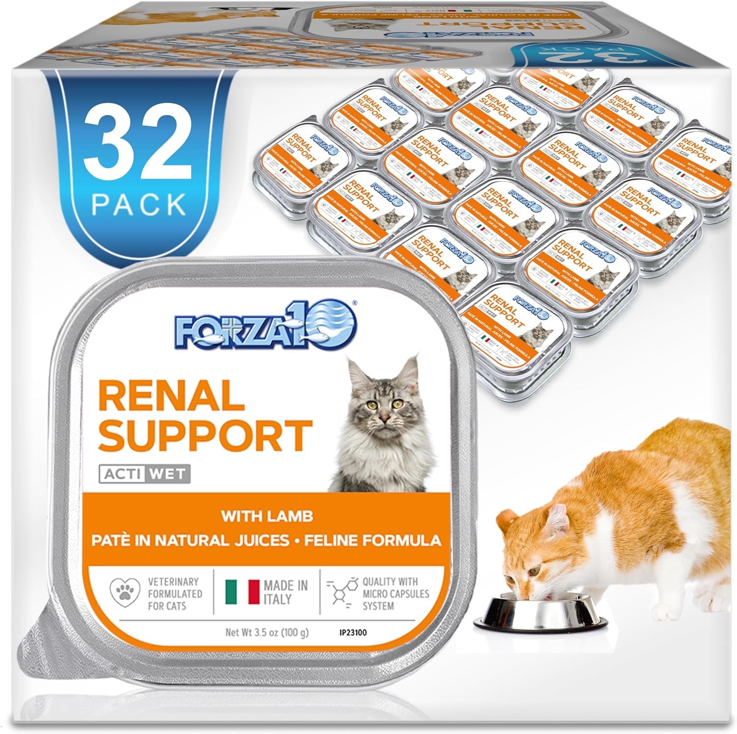 Kidney Care Cat Food – Renal Support Wet Cat Food with Lamb, 3.5 oz Cans, 32...