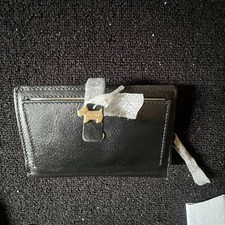 Image of Radley London Black Leather Small Bifold Wallet BNWT Scottie Dog Stud