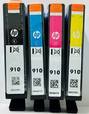 New Genuine HP 910 Black Cyan Magenta Yellow 4PK Ink Cartridges