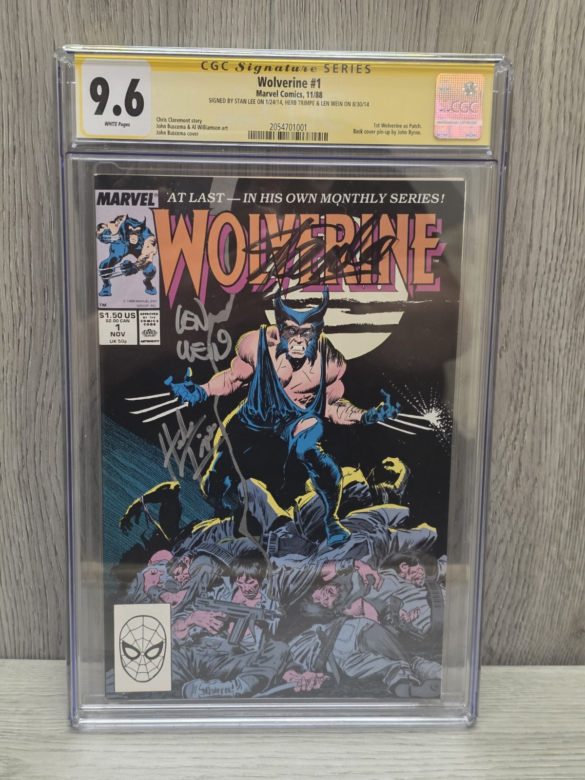 Marvel WOLVERINE #1 1988 SIGNATURE SERIES CGC 9.6 STAN LEE 1st Issue of PATCH Lt