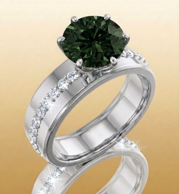 #ad 5.00 Ct Certified Round Cut Green Natural Diamond Ring VVS1 White Gold Finish $204.52