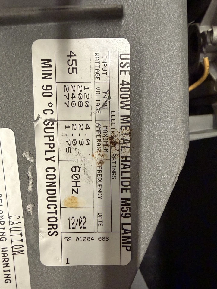 Kit de montaje de lastre de halogenuros metálicos Hubbell 400 vatios M59 High Bay lote de estacionamiento luz Foto 3 de 4