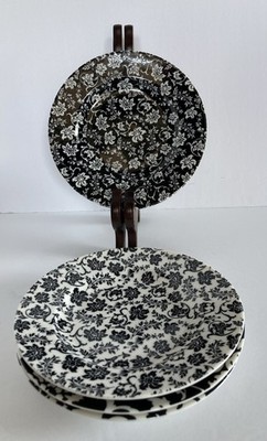 4 Martha Stewart Collection Black Geneva Bread/Butter Plates Macy's NEW OTHER