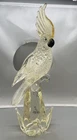 Vintage Formia Vetri Di Murano White/Yellow Glass Cockatoo  (A67)