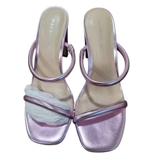 Madden Girl Tilly Heeled Sandals – Lavender Paris, Size 8, Slip-On Block Heel