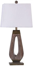 Stylecraft Grifo 33" Contemporary Gold and Washed Wood Table Lamp