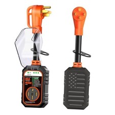 RV Surge Protector 50 Amp Flag Design - Upgraded 16000J Power 50AMP Orange