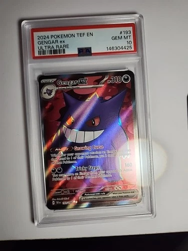 Pokemon 2024 TEF en Gengar EX Ultra Rare Card #193 PSA Graded 10