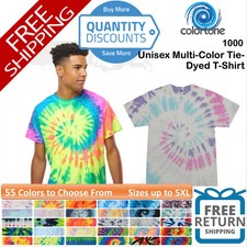 ?? Colortone Unisex Multi-Color Tie-Dyed Short Sleeve T-Shirt Up To 5XL 1000 b