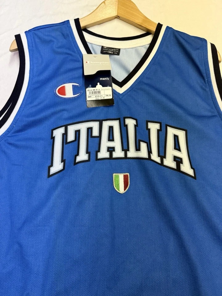Camiseta deportiva de baloncesto Italia campeona de la selección nacional camiseta de Europa azul para hombre XL Foto 2 de 4