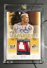 2003 Sp Game Used Richard Jefferson Jersey Patch Auto Nets Exquisite Rare!