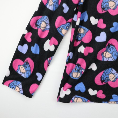 Women’s Disney Store Pajama Set Sz XL Eeyore Hearts Collared Long Sleeve Fleece - Picture 4 of 18