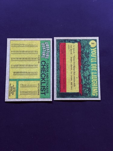 1980 Creature Feature You'll Die Laughing Trading Card Set 1-88 + 22 Stickers - Picture 10 of 11