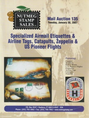 Nutmeg Stamp Sales Airmail Etiquettes, US Pioneer Flights January 2007 ...