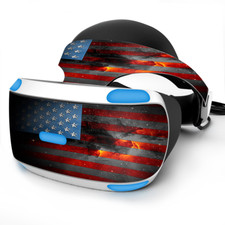 Skin Wrap for Sony Playstation PSVR Headset dark distressed american flag