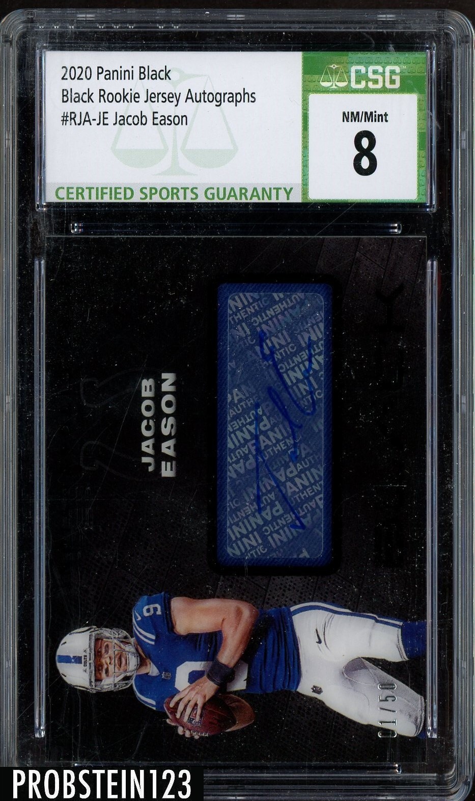 Jacob Eason Panini Black Rookie Jersey Autographs #RJAJE Silver