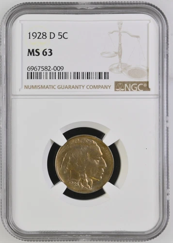 1928 D Nickel Indian Head or Buffalo NGC MS-63