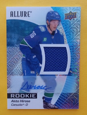 2023-24 Upper Deck Allure Blue Line Jersey Auto Akito Hirose 65/75 #146 SP