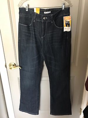 Lee Perfect Fit Women's Dark Wash Bootcut Stretch Jeans Size 14 Medium NWT