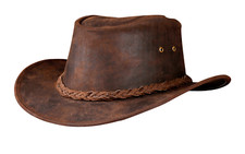 Men and Women Brown Genuine Leather Cowboy Western Hat