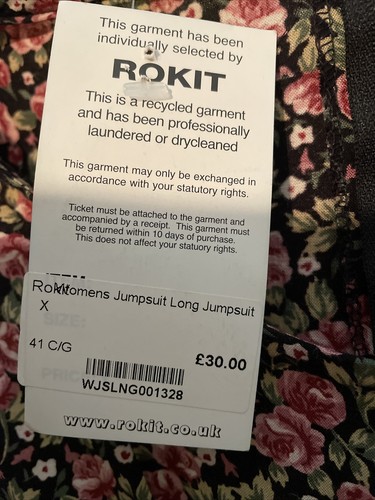 ROKIT London Multicoloured Floral Recycled Wide Leg Ladies Jumpsuit UK Size 8 - Picture 7 of 12