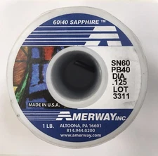 Amerway 60/40 ( Tin 60/Lead 40 ) Solder for stained glass  1 LB Roll 