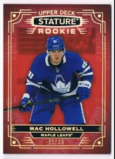 2022-23 UPPER DECK STATURE ROOKIE PHOTO VARIANT RED MAC HOLLOWELL 25/33 TORONTO