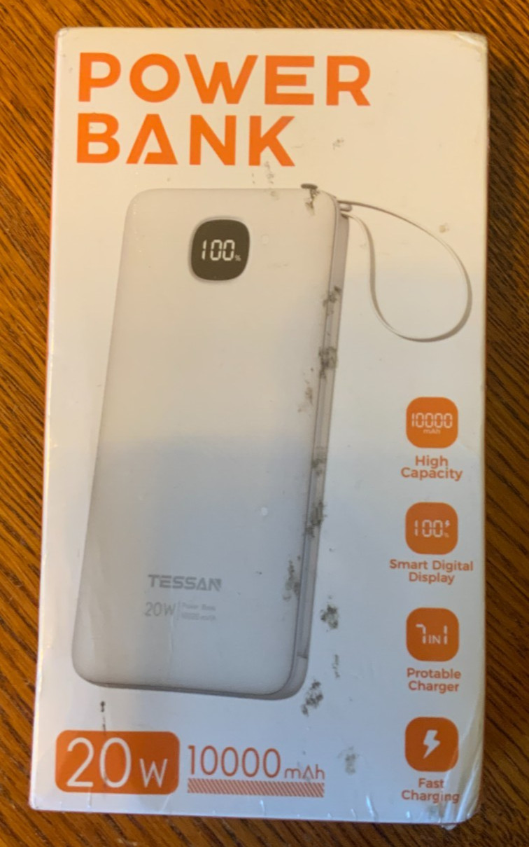 TESSAN Portable Charger 10000mAh 20W Power Bank, Model# TW1006-B