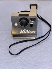 Vintage 80s Polaroid The Button Instant Land Camera. With Strap. Not Tested