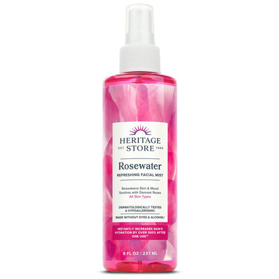 HERITAGE STORE Rosewater - Refreshing Facial Mist for Glowing Skin with Damask R