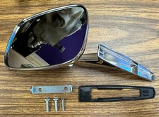 Mirror Door RH Ribbed Base w/mounting kit 68 69 Camaro Nova Chevelle Impala 70