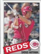 SHOGO AKIYAMA TOPPS MINI ON DEMAND ROOKIE 1985 RC REDS #4 2020 35TH ANNIVERSARY
