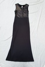 V &K Studio Women Black Sparkly Bodice Long Evening/prom/bridesmaid Dress Size36