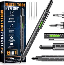 6-in-1 Multitool Pen Gift Stylus, Screwdrivers, Ruler, Level & Ballpoint for All