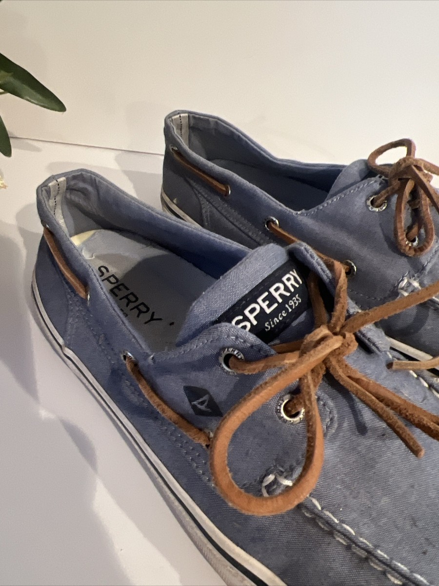 Sperry Bahama II Boat Shoe 2 Eye Loafers Blue Denim Men Size  display picture 1