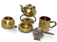 1:12 Vintage Dollhouse Miniature Kitchenware Chafing Dish Kettle Holland