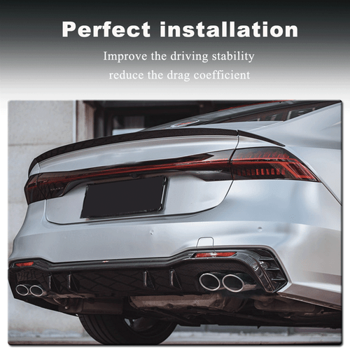 For Audi A7 / Sline/ S7 RS7 Sportback Carbon Fiber Rear Trunk Spoiler Wing Lip  - Foto 5 di 12