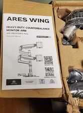 Ares Wing Dual Monitor Arm, Double Monitor Mount With USB, Fits 17-49 Inch