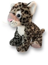 SNOW LEOPARD CUB Plush by Teddy Mountain 16" Stuffed Animal Gray with Spots