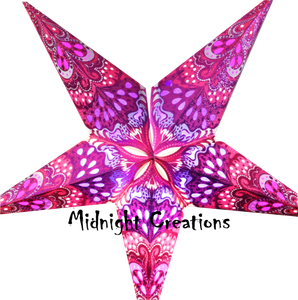 Paper Star Light Hanging Lantern Pink Burst Glitter Includes Hanging Cord Ebay