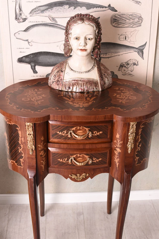 Barock Wandtisch Nachttisch Nachtkommode Antik Nachtschrank Antik Nachtkonsole - Bild 4 von 4