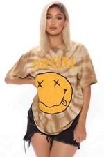 Nirvana Swirl Smile Top WOMENS TIE DYE OVERSIZE TEE