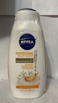 NIVEA Refreshing Body Wash- With Nourishing Serum-Peach & Jasmine-20 Fl Oz -New