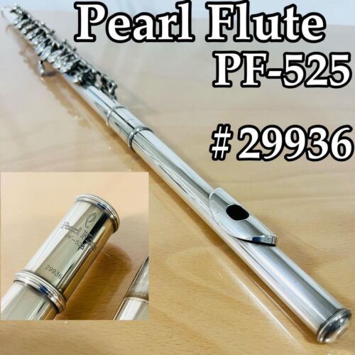 Pearl PF-525 Flute Silver Plate Used - Afbeelding 1 van 10
