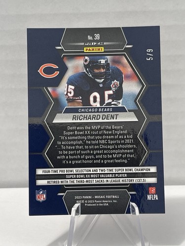 ๐ฅ RICHARD DENT BEARS * 2023 Panini Mosaic - RED WAVE MOSAIC SSP #'D / 9๐ฅ - Picture 4 of 5