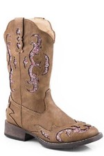 New Roper Youth girl's Pink 'GLITTER GYPSY' COWBOY BOOTS in 4 SIZES