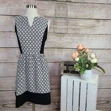 Kensie Women’s Sleeveless Brocade Diamond Dress Black White Size Medium