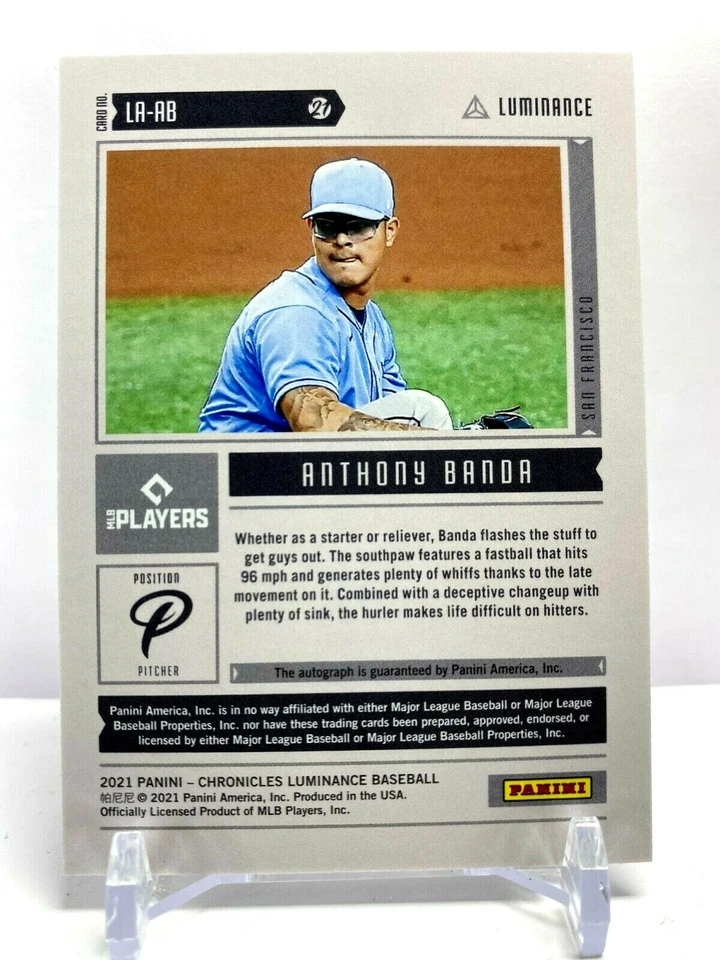 2021 Panini Chronicles Luminance Auto Anthony Banda San Francisco Giants - Image 2 of 2