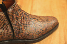 Russell & Bromley Badlands Schlangenhaut Chelsea Leder Stiefel Schuhe UK 8,5 ...